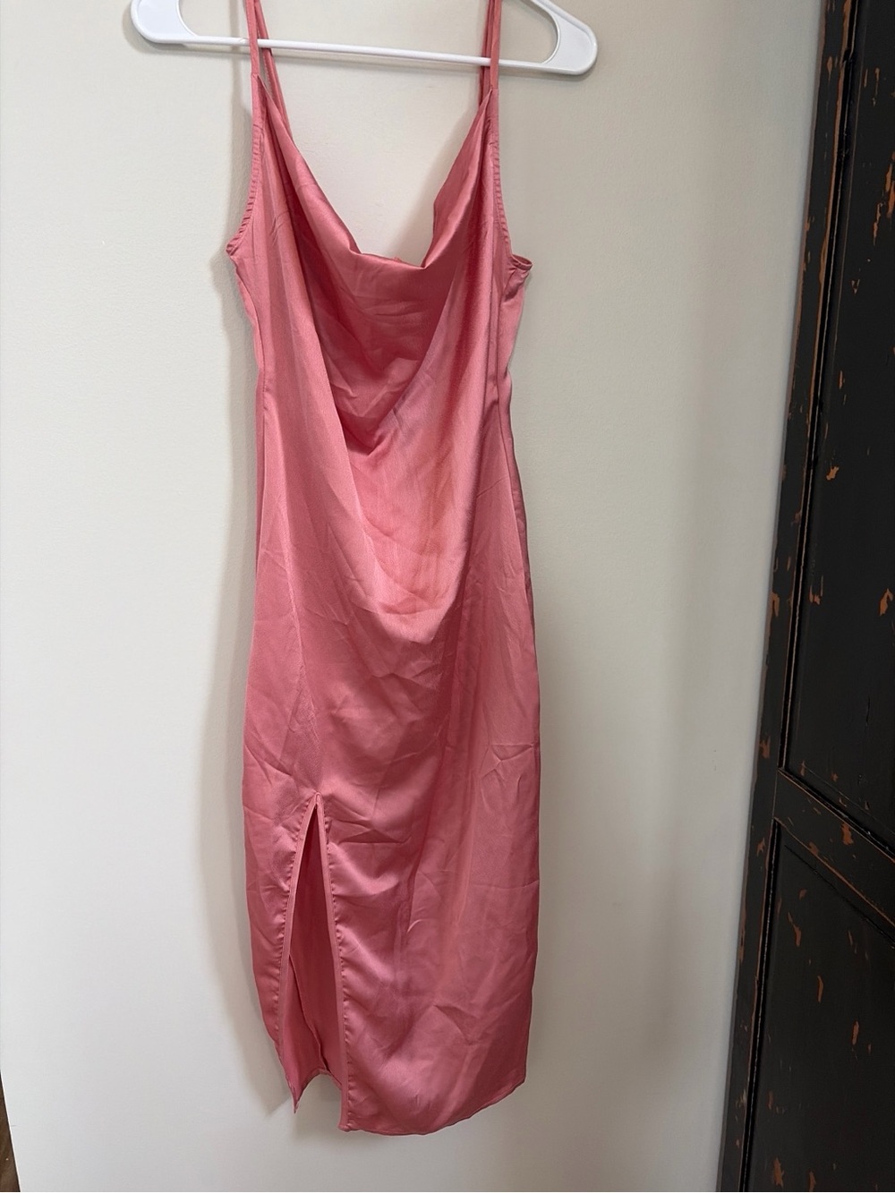 PrettyLittleThing Pink Cowl Neck Midi Slip Dress